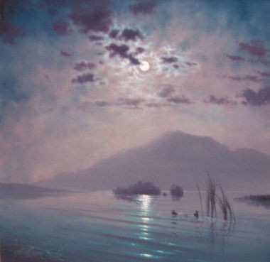 Moon and the Mountain Lake No.2