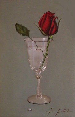 Single red rose goblet Study I