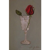 Single red rose goblet Study I